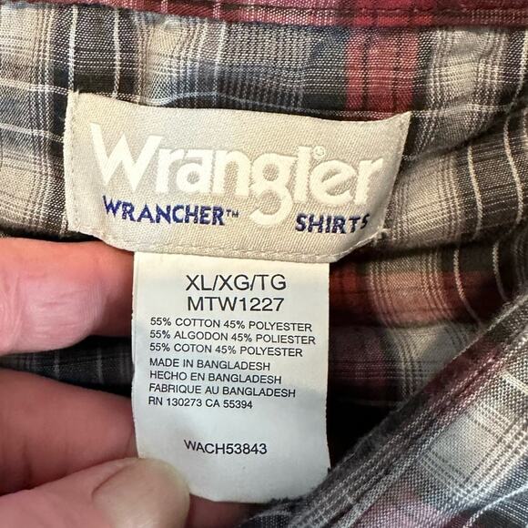 Wrangler Wrancher Pearl Snap Western Shirt Size XL - Picture 4 of 5